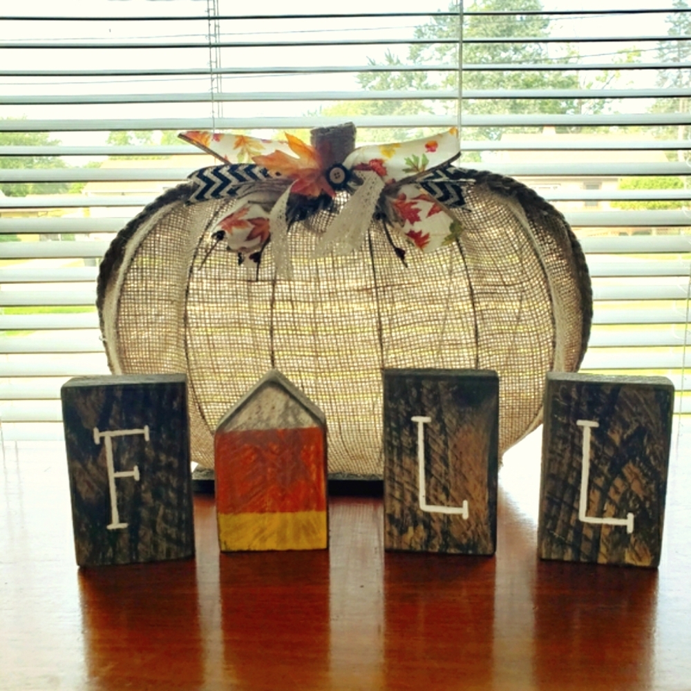 Fall block  candy corn decor